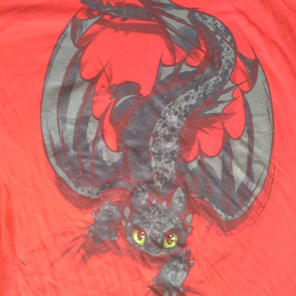 Toothless Junior's Shirt - Red sz S - How to Train Your Dragon - Picture 2 of 4
